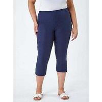 Roman Curve Cropped Stretch Trouser - Navy