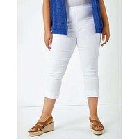 Roman Curve Cropped Stretch Trouser - White