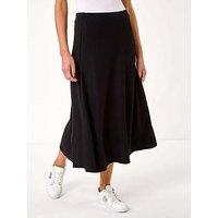 Roman A-Line Pull On Stretch Skirt - Black