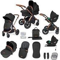 Ickle Bubba Stomp Luxe 12 Piece Travel System With I-Size Cirrus Car Seat & Isofix Base - Bronze / Midnight / Tan
