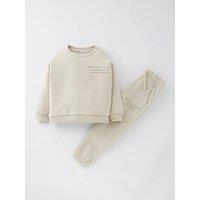 The Very Collection Boys Adventure Back Print Sweatshirt - Stone Beige