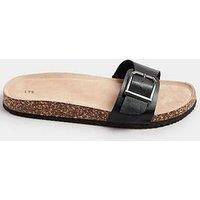 Long Tall Sally Single Buckle Footbed Sandal - Black