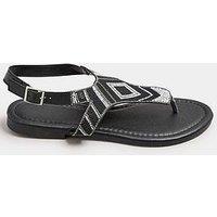 Long Tall Sally Beaded Sandal - Black