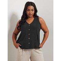 Yours Curve Waistcoat Vest - Black