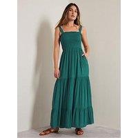 Long Tall Sally Strappy Tiered Dress - Green