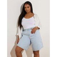 Yours Curve Bermuda Denim Short - Blue