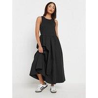 Pixiegirl Petite Sleeveless Poplin Skater Dress - Black