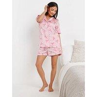 Pixiegirl Petite Satin Lobster Shirt & Short Set - Pink