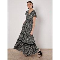 Apricot Dreamcatcher Print Maxi Dress - Black
