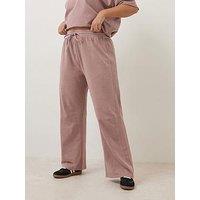 Yours Curve Acid Wash Wide Leg Jogger - Pink