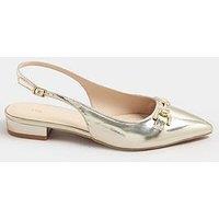 Long Tall Sally Metal Trim Slingbacks - Gold