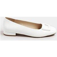 Long Tall Sally Square Toe Patent Shoe - White
