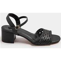 Long Tall Sally Woven Block Heel Sandal - Black