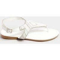 Yours Extra Wide Fit Beaded T-Bar Sandal