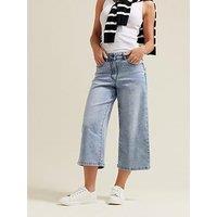 M&Co Petite Wide Leg Crop Jeans - Blue