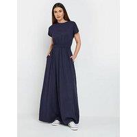 Long Tall Sally Shirred Waist Dress - Blue