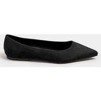 Long Tall Sally Suedette Ballet Pumps - Black