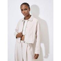 Apricot Soft Tailored Cropped Jacket - Stone