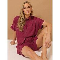 Long Tall Sally Linen Short - Red