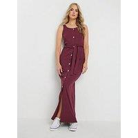 Long Tall Sally Tall Sleeveless Rib Button Dress - Burgundy
