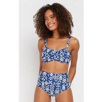 M&Co Ikat High Waist Brief - Blue