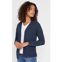 M&Co Tape Yarn Long Sleeve Cardigan - Blue