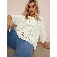 Yours Curve Button Thru Jumper - Ivory