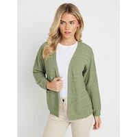 M&Co Petite Tape Cardigan - Green