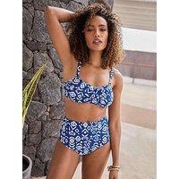 M&Co Ikat Bandeau Bikini Top - Blue