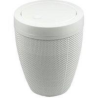 Addis Hessian Round Bathroom Swing Bin In White