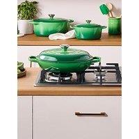 Le Creuset 30 Cm Shallow Cast Iron Casserole Dish - Green