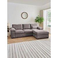 Very Home Salerno Standard Seater Fabric Right Hand Corner Chaise Sofa - Grey - Fsc Certified