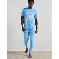 Manchester City Fc Short Sleeve Pyjama Set - Blue