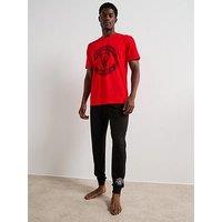 Manchester United Mens Manchester United Fc Short Sleeve Pyjama Set - Red