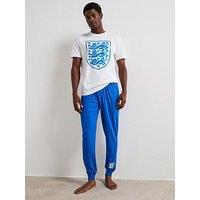England Mens England Football Short Sleeve Pyjama Set - White