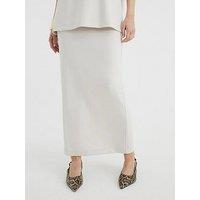 River Island Neoprene Maxi Skirt - Cream