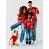 Liverpool Fc Junior Fairisle Christmas Jumper - Red
