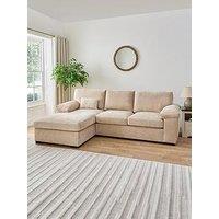 Very Home Salerno Standard Seater Fabric Left Hand Corner Chaise Sofa - Natural - Fsc Certified