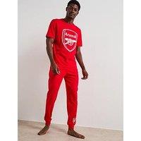 Arsenal Fc Mens Short Sleeve Pyjama Set - Red