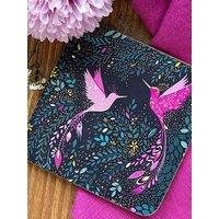 Sara Miller India Collection Set Of 4 Coasters - Hummingbird Paradise