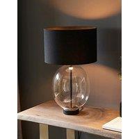 Gallery Direct Kelda Oval Table Lamp Clear Glass Black