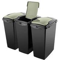 Addis Set Of 3 40Ltr Recycling Bins - Green