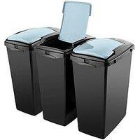 Addis Set Of 3 40Ltr Recycling Bins - Blue