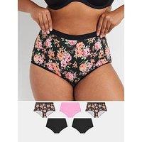 Yours Curve 5 Pack Stretch Full Briefs - Multi