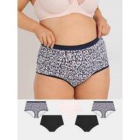 Yours Curve 5 Pack Stretch Full Briefs - Blue