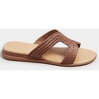 Yours Extra Wide Fit Woven Wedge Mule Sandals