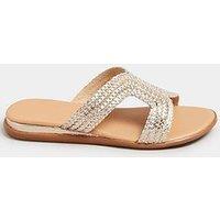Yours Extra Wide Fit Woven Wedge Mule Sandals