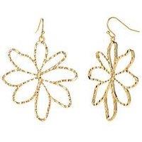 V By Very Gold Plated Statement Floral Dropper Earrings