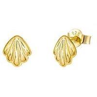 V By Very Gold Plated Sterling Silver Shell Stud Earring