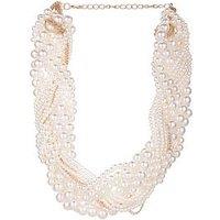 V By Very Plaited Pearl Statement Necklace